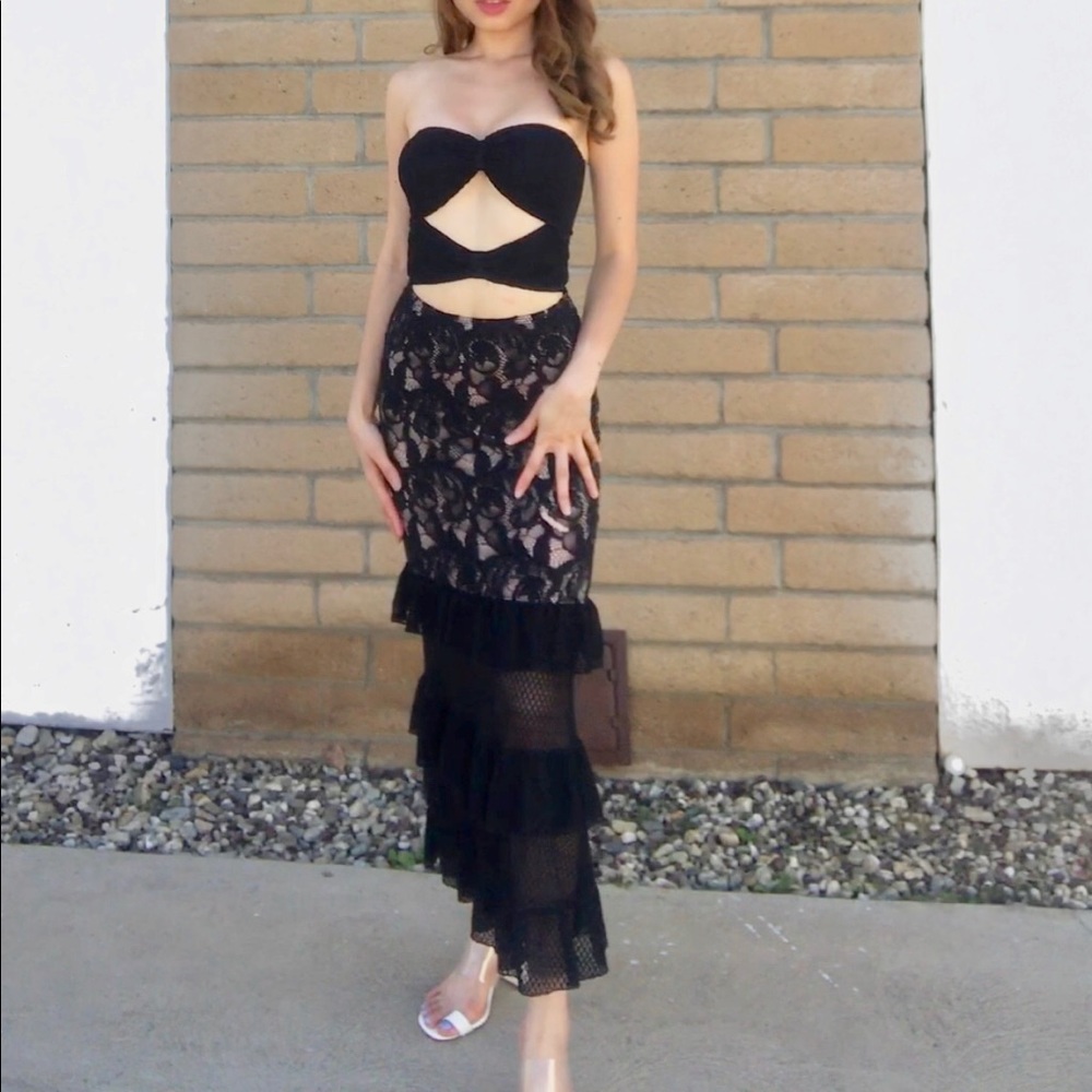 Nightcap strapless cocktail dress